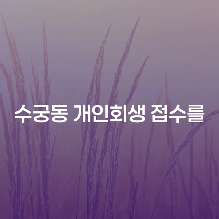 수궁동 개인회생 접수를