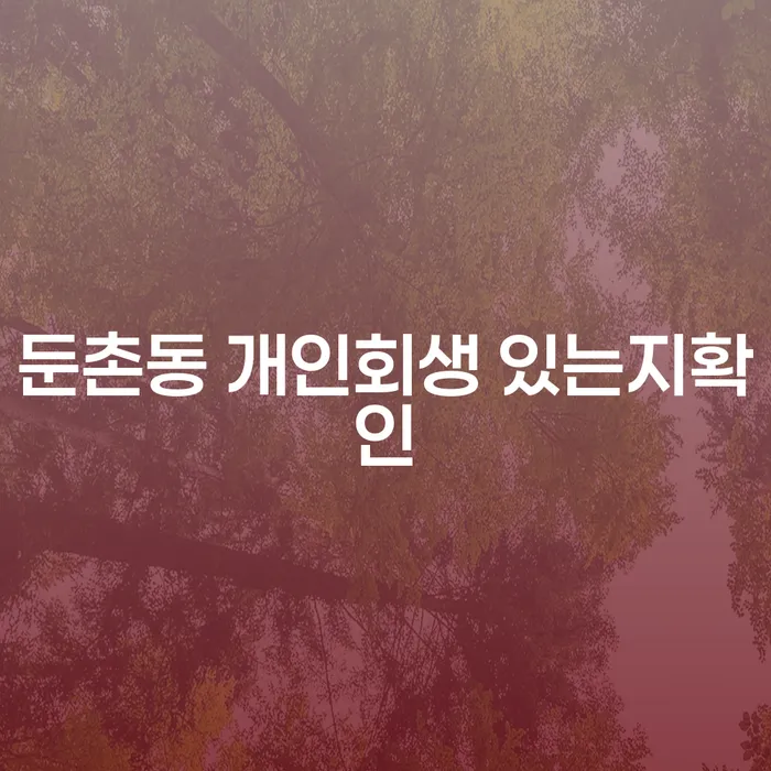 둔촌동 개인회생 있는지확인