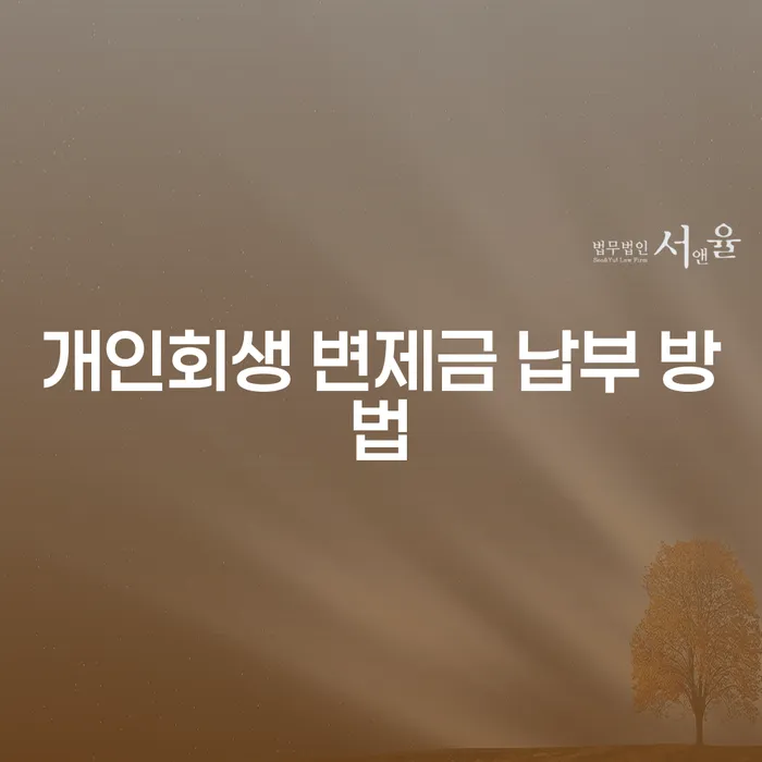 개인회생 변제금 납부 방법은 어떻게 할까요?