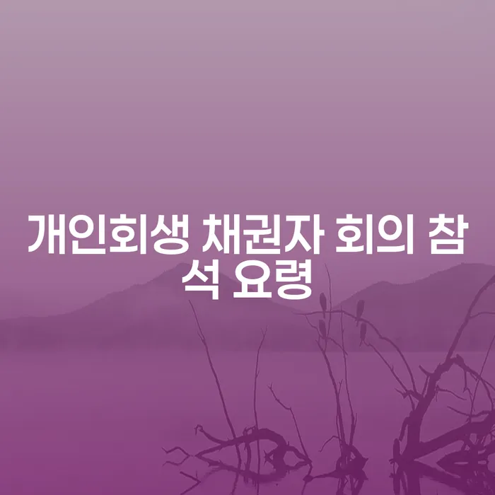 개인회생 채권자 회의 참석, 어떻게 준비해야 할까요?