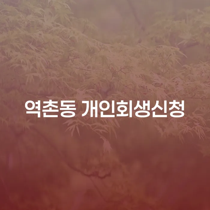 개인 회생 신청, 역촌동에서 어떻게 시작할까요?
